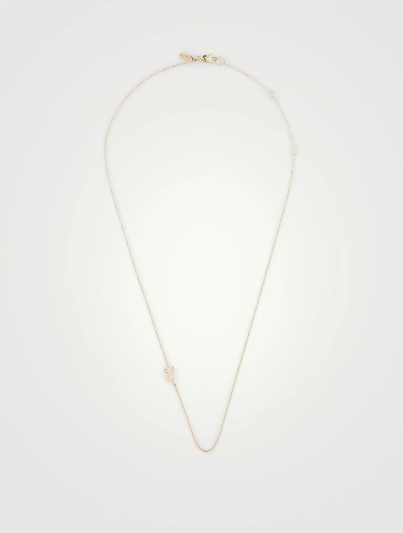 Love Letter 14K Gold J Necklace With Diamond