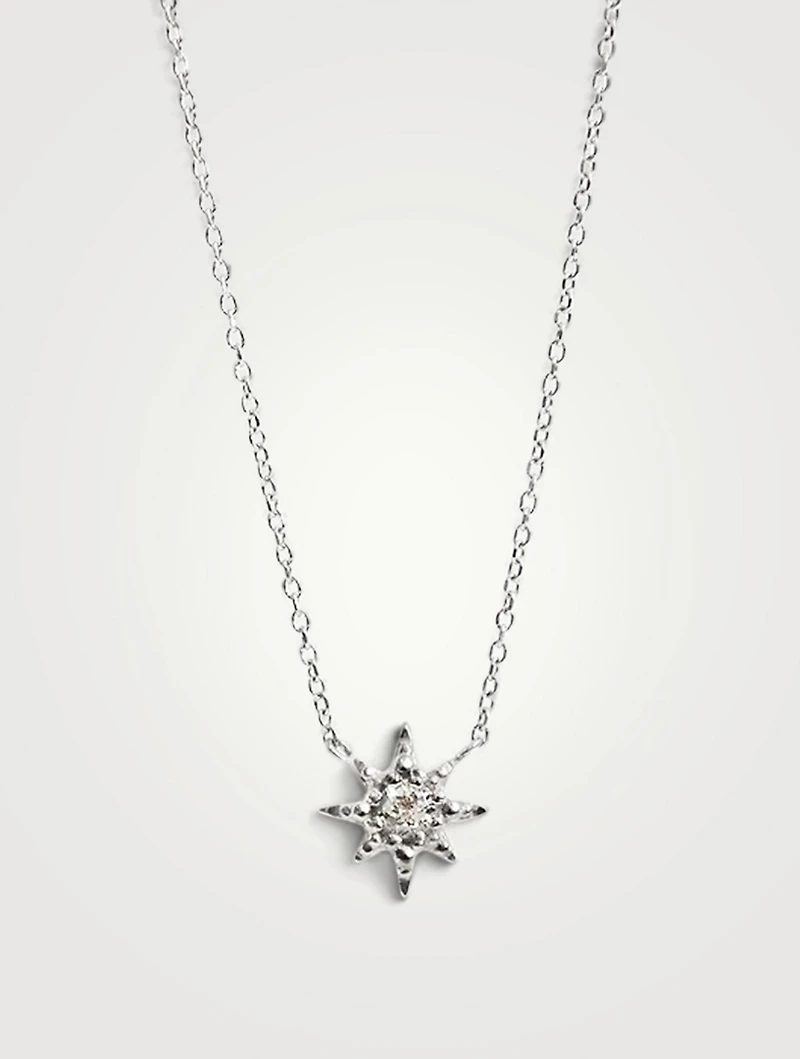 Micro Aztec Sterling Silver Starburst Necklace With Topaz