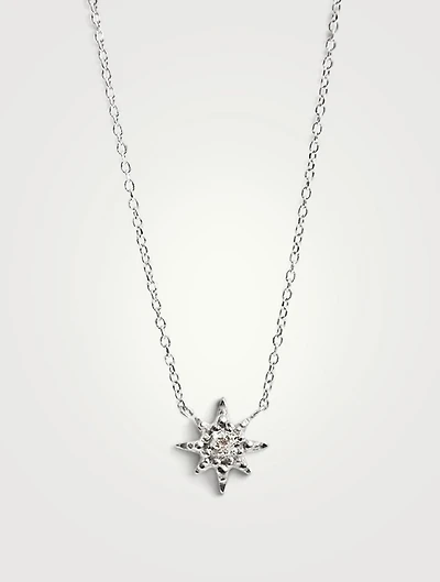 Micro Aztec Sterling Silver Starburst Necklace With Topaz