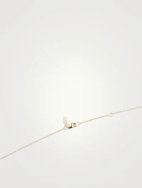 Love Letter 14K Gold M Necklace With Diamonds