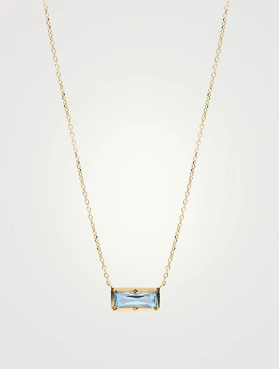 Classique Gold Melia Carré Necklace With Blue Topaz