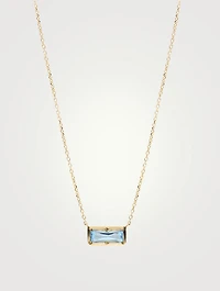 Classique Gold Melia Carré Necklace With Blue Topaz