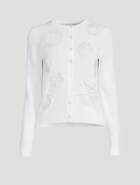 Cotton-Blend Embroidered Cardigan