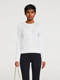 Cotton-Blend Embroidered Cardigan