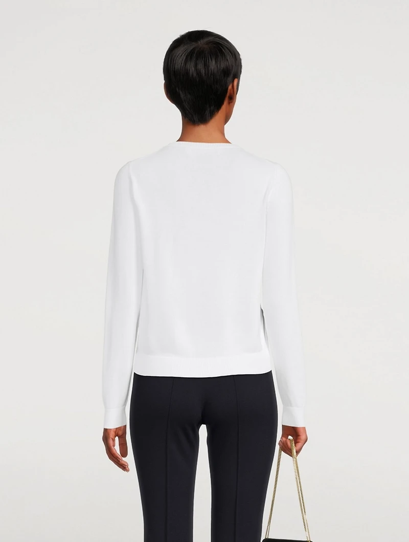 Cotton-Blend Embroidered Cardigan