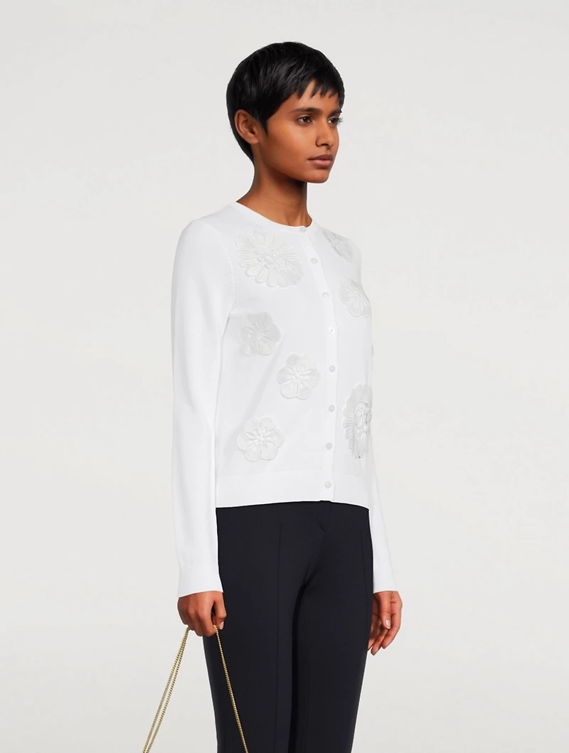Cotton-Blend Embroidered Cardigan