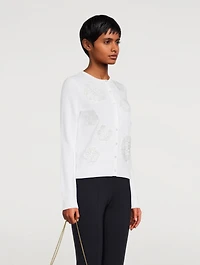 Cotton-Blend Embroidered Cardigan