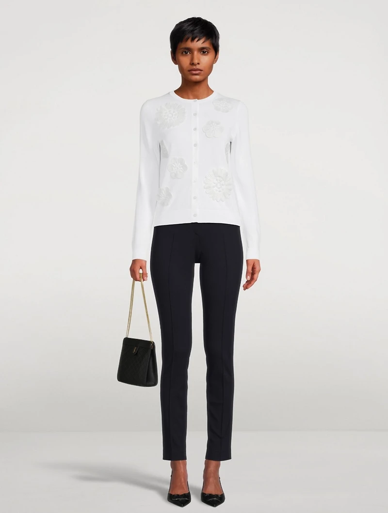 Cotton-Blend Embroidered Cardigan
