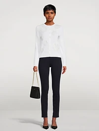 Cotton-Blend Embroidered Cardigan
