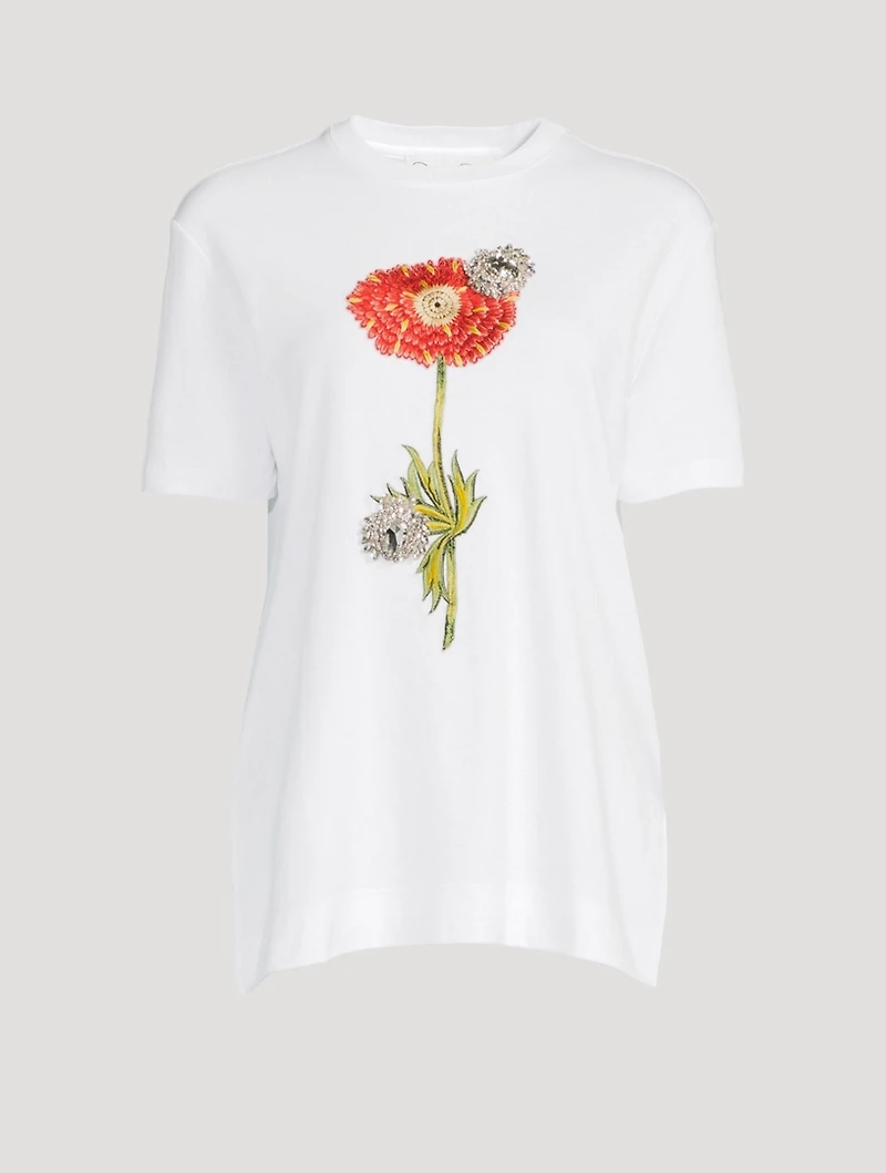 Cotton T-Shirt With Embroidery