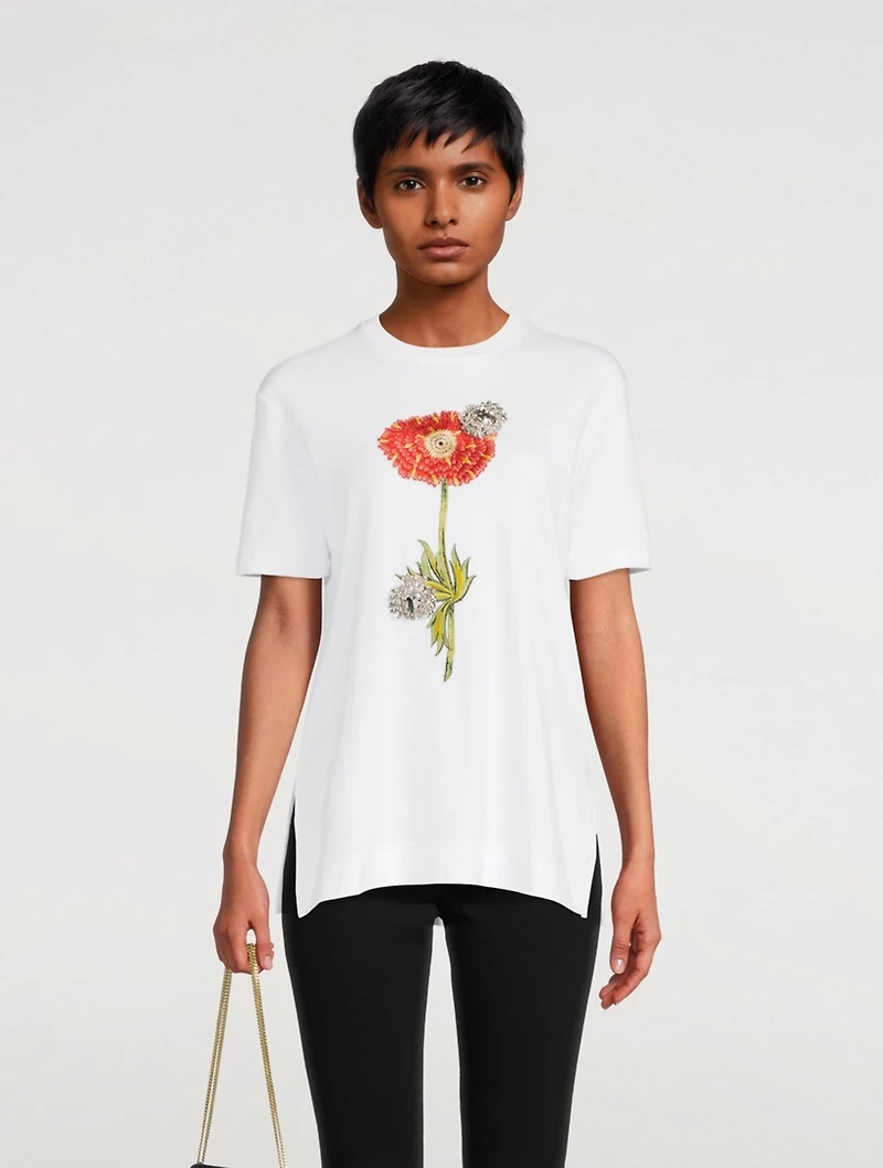 Cotton T-Shirt With Embroidery