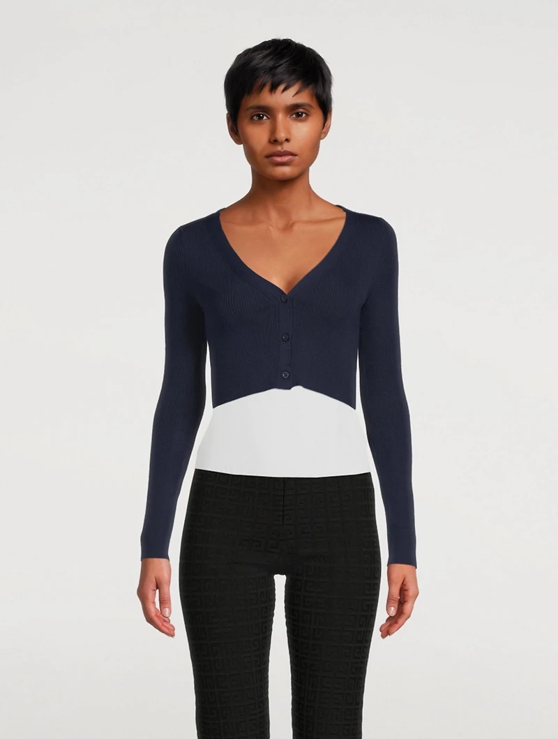 Silk Stretch Cropped Cardigan