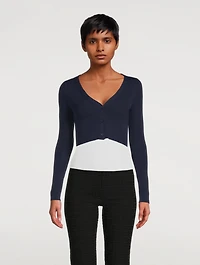 Silk Stretch Cropped Cardigan