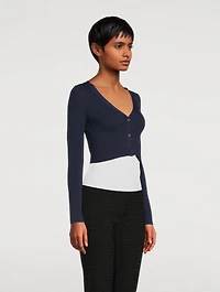 Silk Stretch Cropped Cardigan
