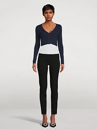 Silk Stretch Cropped Cardigan