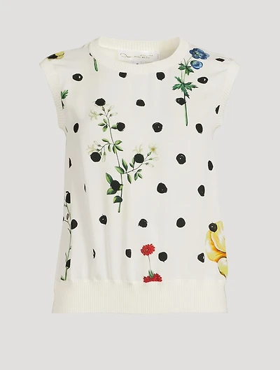 Wool Georgette Sleeveless Top