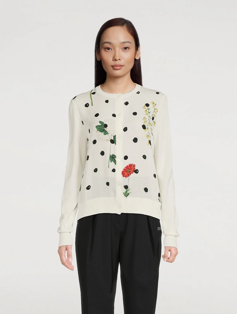 Wool Georgette Cardigan