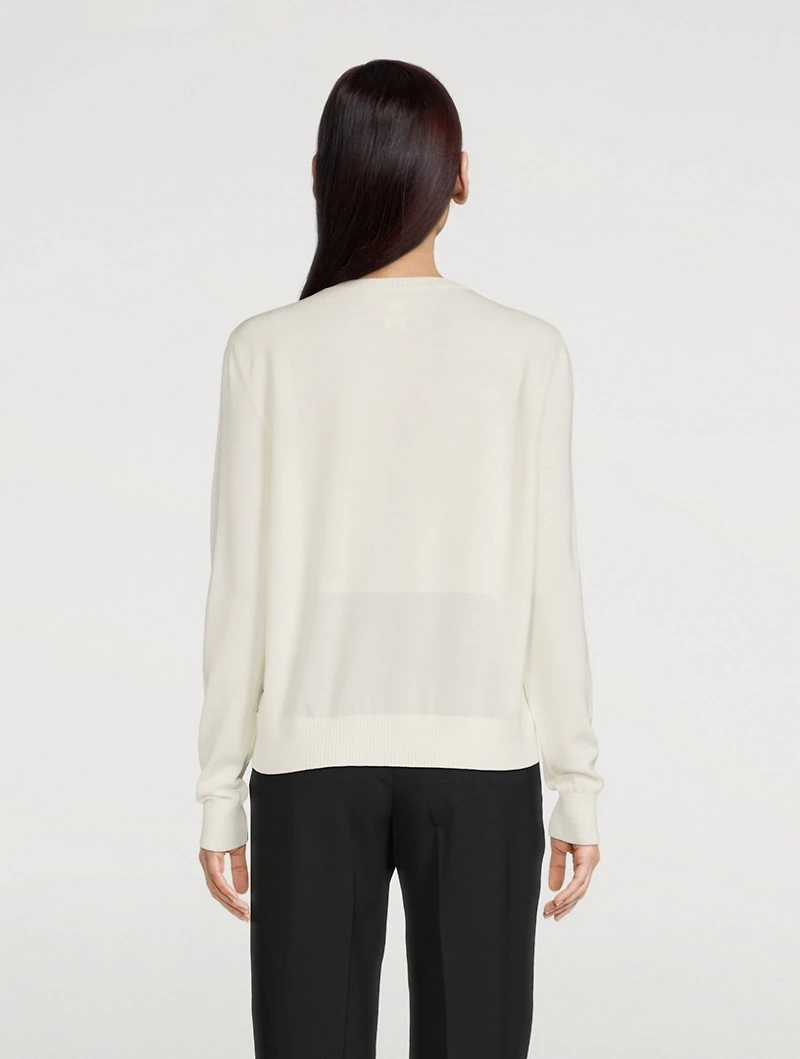 Wool Georgette Cardigan