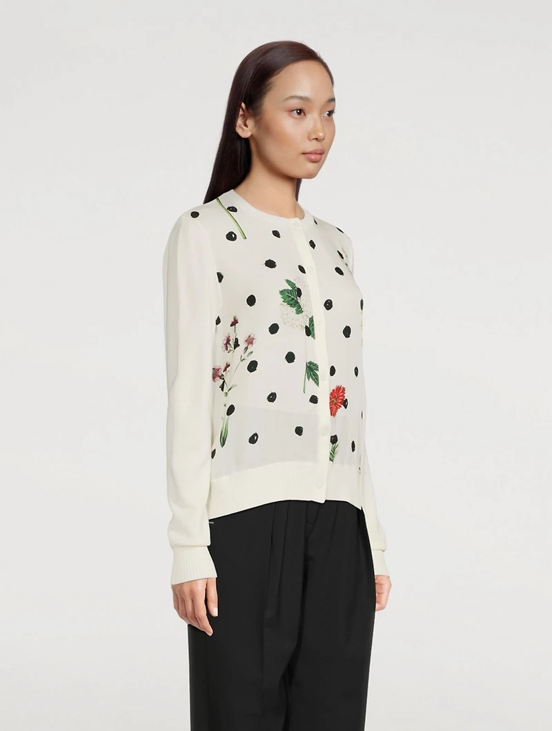 Wool Georgette Cardigan