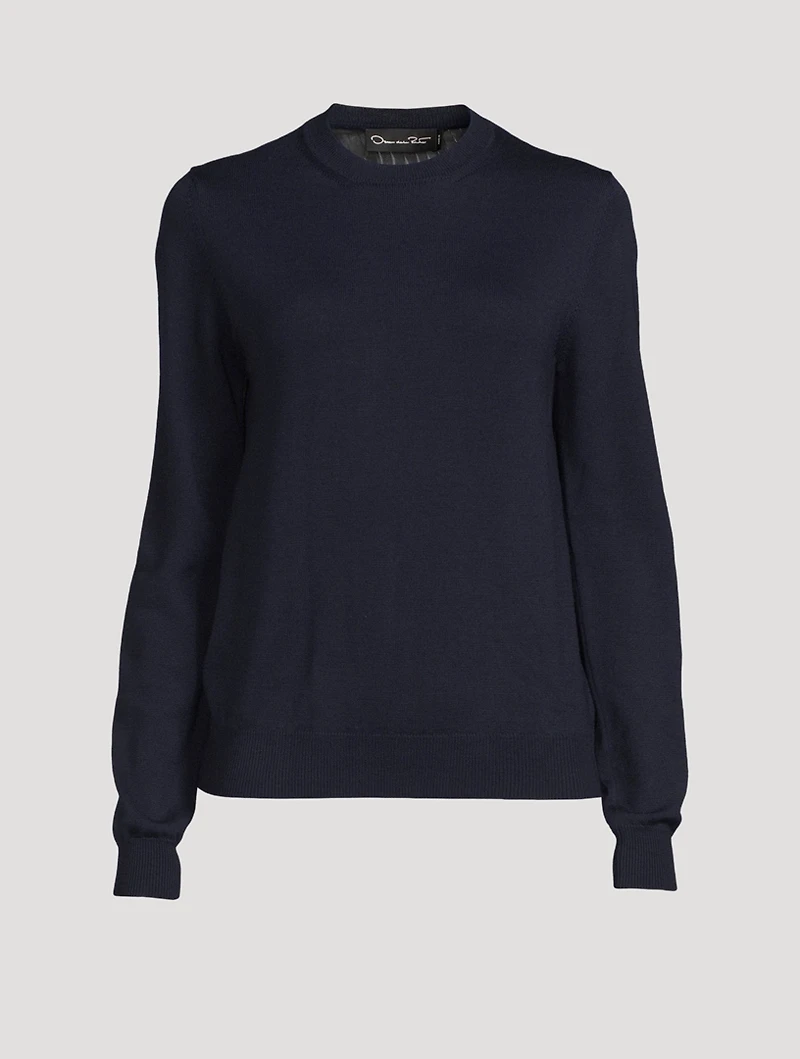 Wool Sweater With Chiffon Back