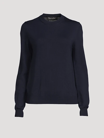 Wool Sweater With Chiffon Back