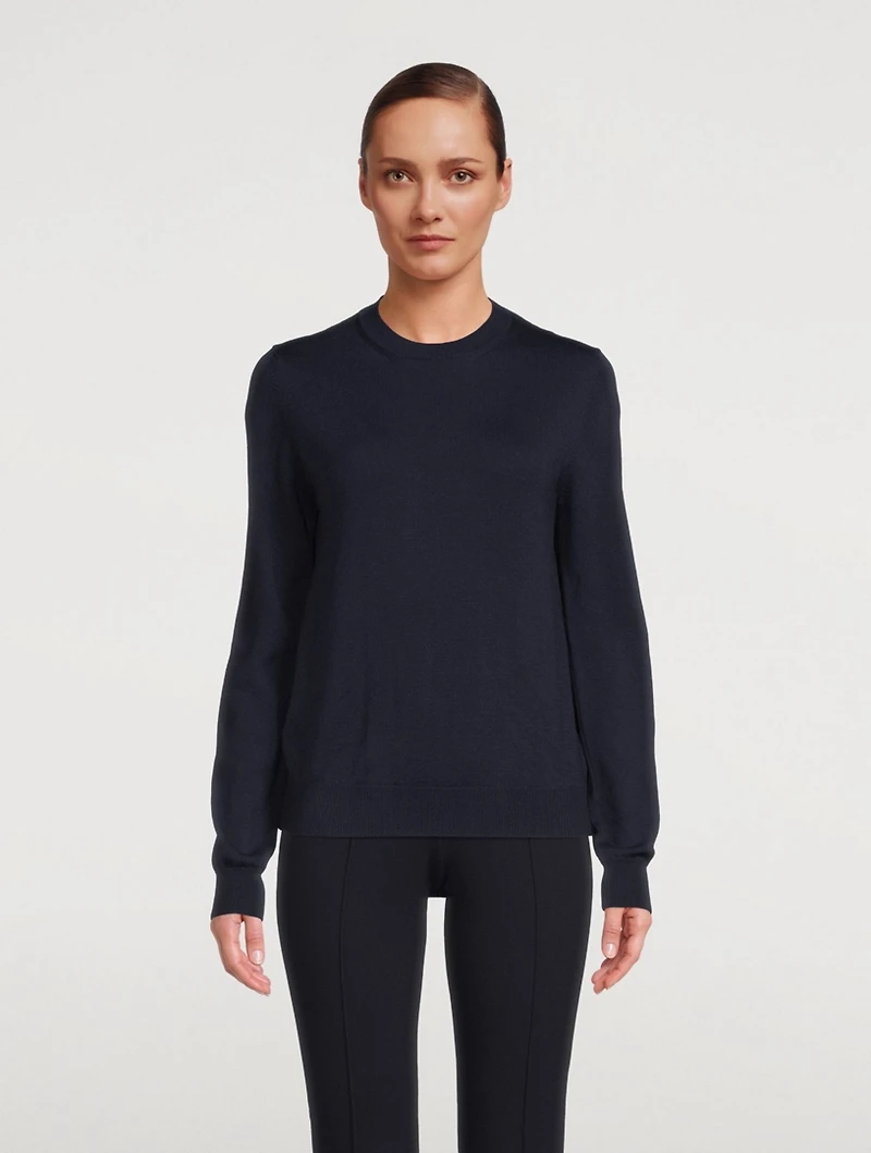 Wool Sweater With Chiffon Back