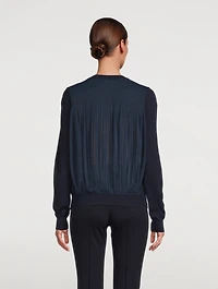 Wool Sweater With Chiffon Back