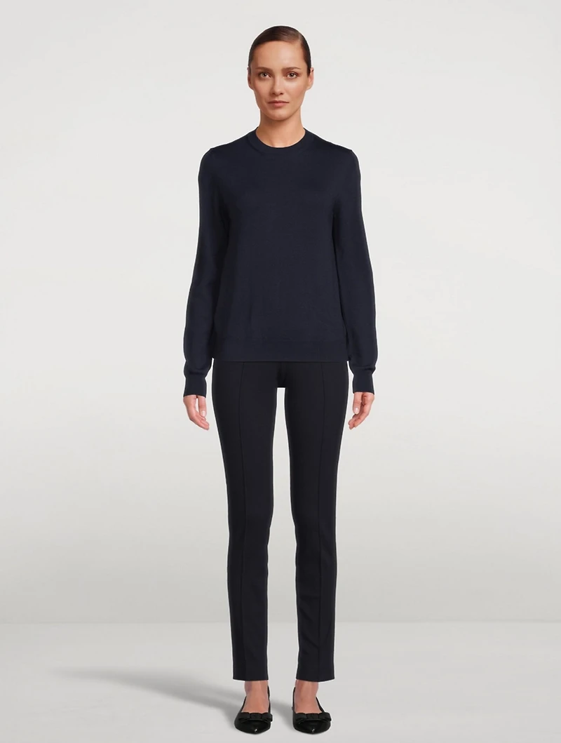 Wool Sweater With Chiffon Back