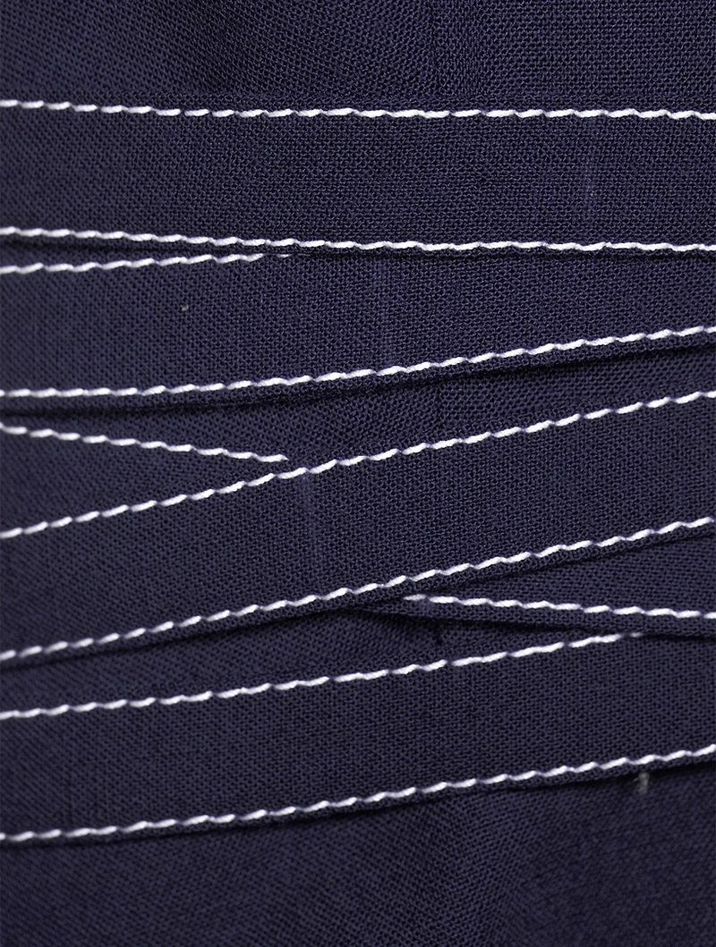 Wool-Blend V-Neck A-Line Dress