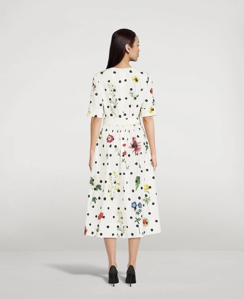 Poplin Midi Dress With Belt