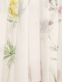Silk Chiffon Midi Dress Floral Print