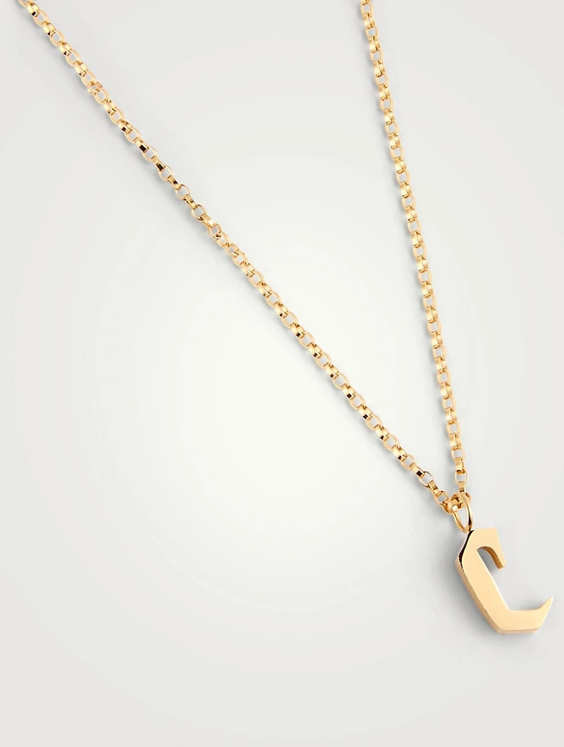 Tudor 14K Gold-Filled Pendant Necklace With C Letter