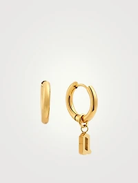 Open 14K Gold Plated Hoop Earrings With A Letter