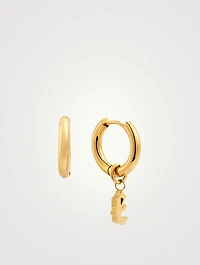 Open 14K Gold Plated Hoop Earrings With E Letter