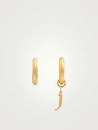 Open 14K Gold Plated Hoop Earrings With J Letter