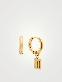 Open 14K Gold Plated Hoop Earrings With M Letter