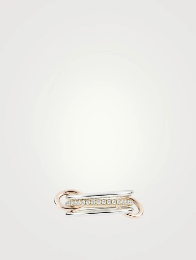 Sonny MX 18K Gold Stacked Ring With Diamonds