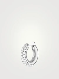 18K White Gold Macrohoop Earring With Diamonds