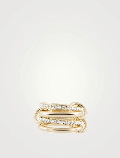 Polaris YG 18K Gold Stacked Ring With Diamonds