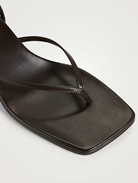 Constance Leather Heeled Slingback Thong Sandals