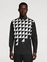 Cotton Shirt Triangle Check Print