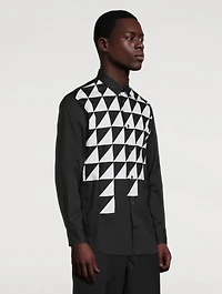 Cotton Shirt Triangle Check Print