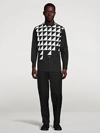 Cotton Shirt Triangle Check Print