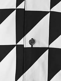 Cotton Shirt Triangle Check Print