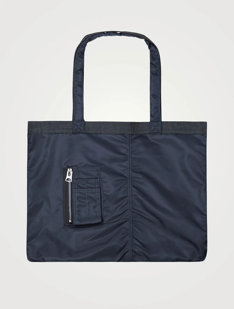 Candy Reversible Denim And Nylon Shopper Tote Bag
