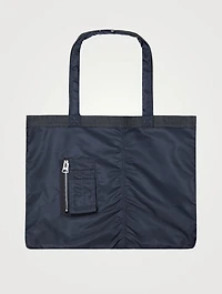 Candy Reversible Denim And Nylon Shopper Tote Bag