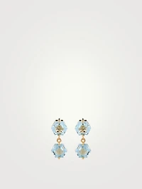 Bloom 14K Gold Double Drop Earrings With Blue Topaz