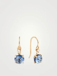 Bloom 14K Gold Drop Earrings With Blue Topaz And Diamonds