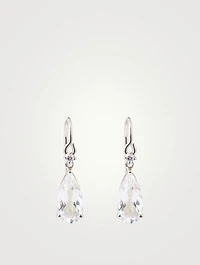 Amalfi 14K White Gold Drop Earrings With White Topaz And Diamonds