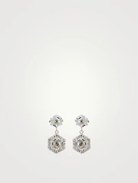 Amalfi 14K White Gold Drop Earrings With White Topaz And Diamonds